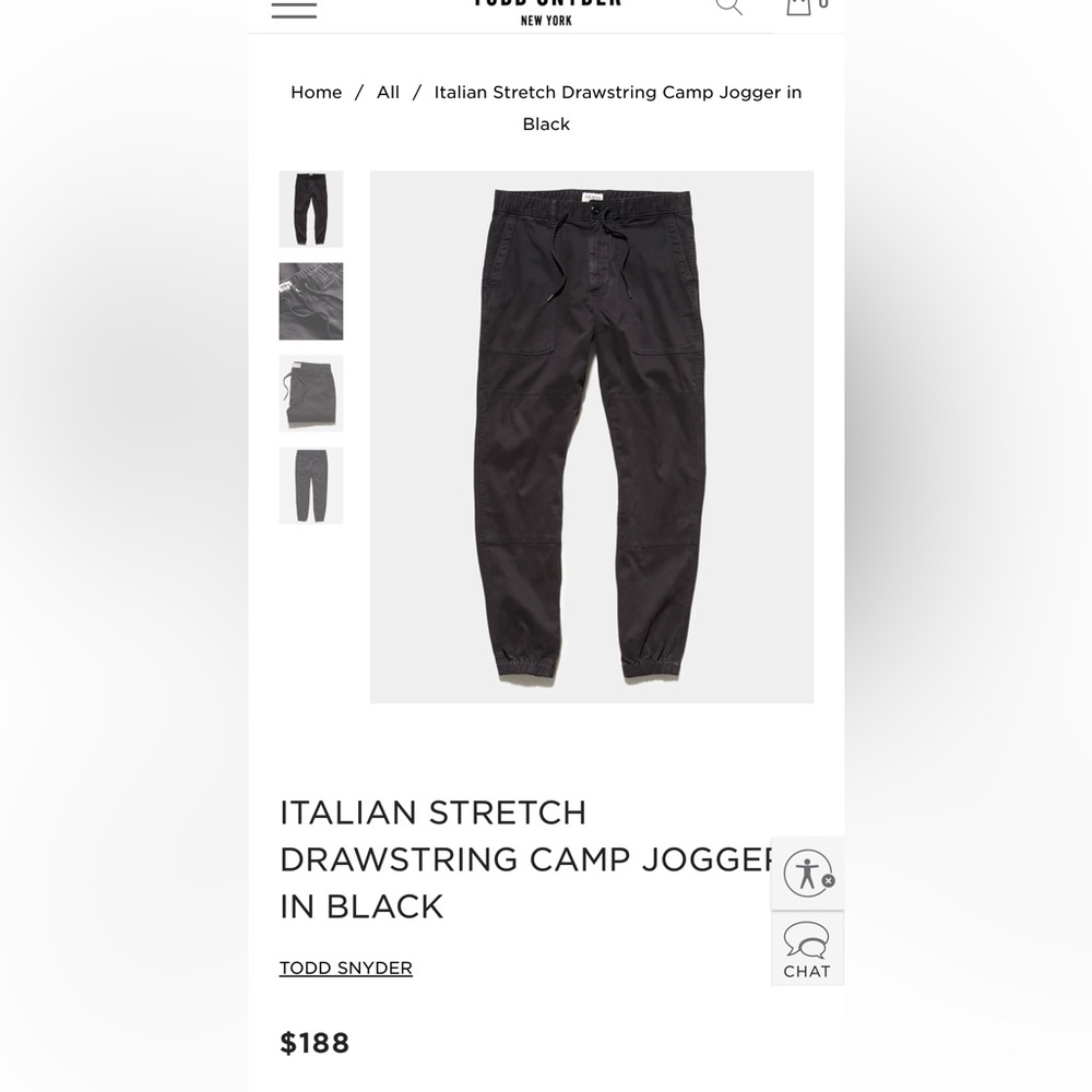 Italian stretch drawstring camp jogger - navy